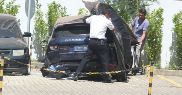 Carro da atriz após o acidente no último dia 31 de janeiro