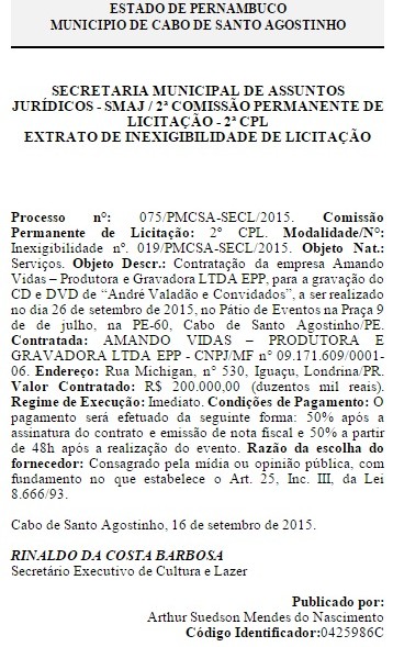 diario oficial cabo de santo agostinho - andre valadao