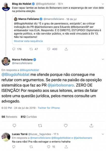 Jornalista Ricardo Noblat versus pastor Marco Feliciano