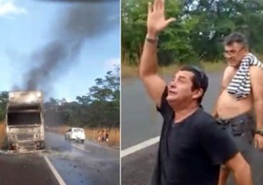 Saiba quem é o caminhoneiro que orou por chuva para apagar chamas