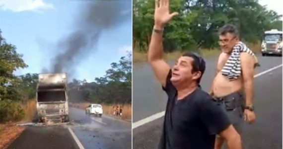 Saiba quem é o caminhoneiro que orou por chuva para apagar chamas