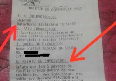 PM interrompe culto no lar realizado em família em Santa Catarina; Pastores reagem à "afronta"