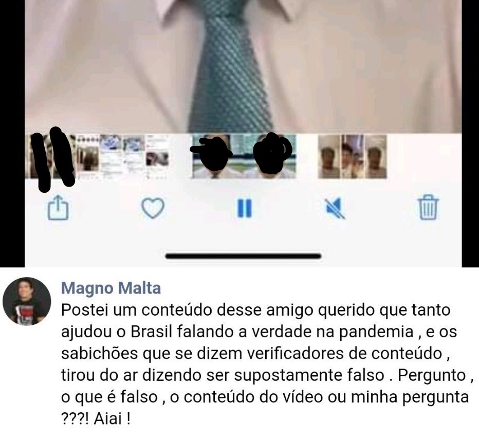 Imagem vazada no Facebook de Magno Malta