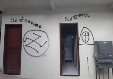 Igreja no interior do Pará é pichada com símbolo nazista e ofensas: ‘Jesus está morto’