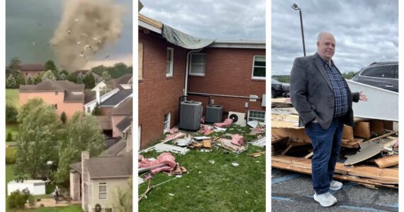 Pastor agradece a Deus por milagre após tornado destruir templo durante culto e ninguém se ferir