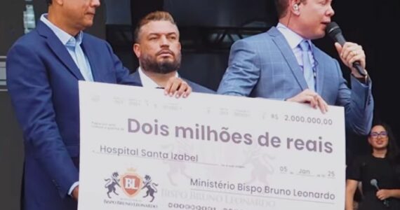 Bispo Bruno Leonardo entrega doação de R$ 2 milhões para hospital