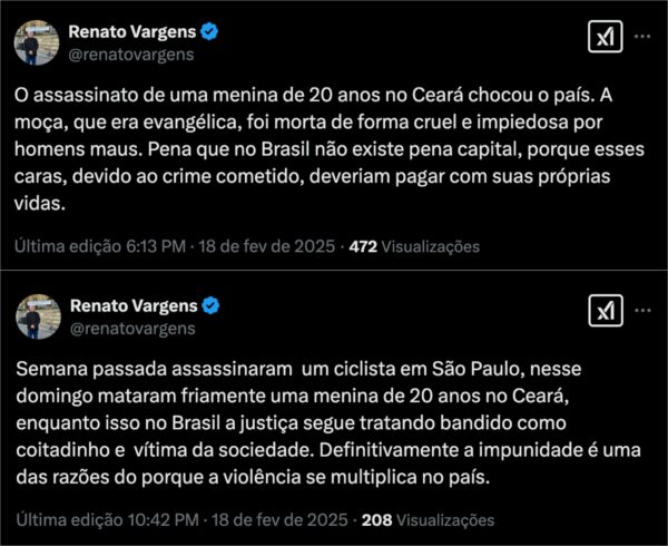 Pastor lamenta que Brasil não tenha pena de morte após morte de jovem evangélica