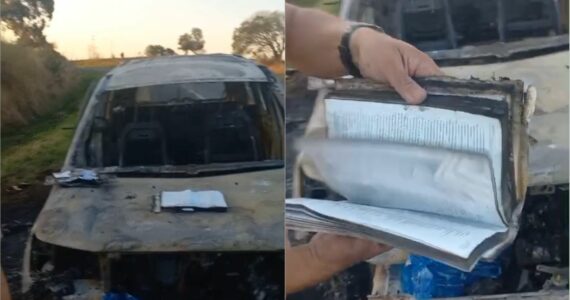 Bíblia permanece intacta após incêndio em veículo no Paraná