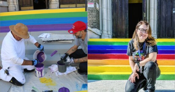Igreja Metodista pinta degraus de templo nas cores da bandeira LGBT