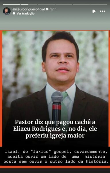 Pastor Elizeu Rodrigues é acusado de faltar a evento e reage com crítica a portal